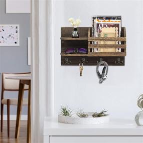 img 3 attached to 📬 Rustic Mail and Key Organizer - Wall Mounted Mail Holder with Key Hooks, Decorative Mail Sorter Shelf, Hallway and Entryway Mail Rack Hangers