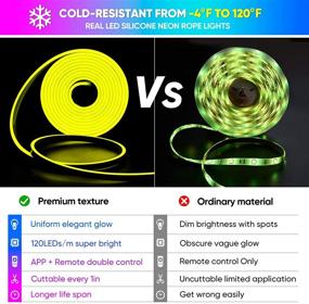 img 1 attached to 🌈 Shine Decor 12V RGB Neon Rope Light: Waterproof, Dimmable & Multicolor Changing LED Strip Lights with Smart APP Control - Perfect for Outdoor DIY Projects