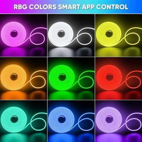 img 3 attached to 🌈 Shine Decor 12V RGB Neon Rope Light: Waterproof, Dimmable & Multicolor Changing LED Strip Lights with Smart APP Control - Perfect for Outdoor DIY Projects