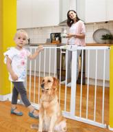 🚪 extra wide metal gate pressure mount auto close - baby and dog gates for doorways, stairs, and house, with walk through door, adjustable size 30-51.5 inches - indoor safety gates for kids or pets logo