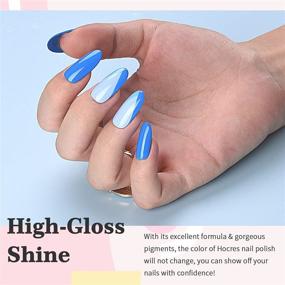 img 1 attached to 💅 HOCRES 25 Pcs Gel Nail Polish Kit: Fall Memories Soak Off Gel Polish Set in Yellow, Orange, Blue, Red, and Green. Includes Glossy & Matte Top Coats, along with a Base Coat