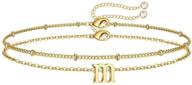 персонализированные браслеты с инициалами, на несколько уровней, для женщин, покрытые золотом 14к, настраиваемые ювелирные изделия в подарок для женщин и девочек. логотип