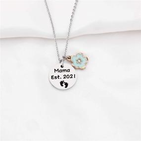 img 3 attached to FUSTMW Pregnancy Announcement Keychain Footprint Women's Jewelry