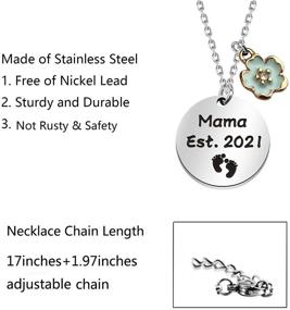 img 2 attached to FUSTMW Pregnancy Announcement Keychain Footprint Women's Jewelry