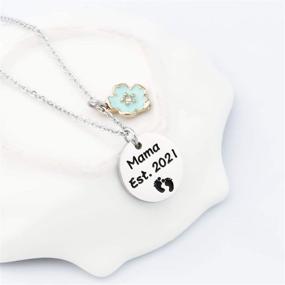 img 1 attached to FUSTMW Pregnancy Announcement Keychain Footprint Women's Jewelry