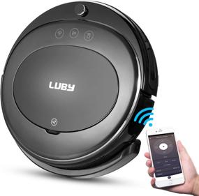 img 4 attached to 🤖 Luby Robot Vacuum Cleaner - Wi-Fi Connectivity, Self-Charging, Super-Thin, Quiet | Ideal for Pet Hair, Hard Floors, Low-Pile Carpets - Black