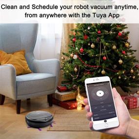 img 3 attached to 🤖 Luby Robot Vacuum Cleaner - Wi-Fi Connectivity, Self-Charging, Super-Thin, Quiet | Ideal for Pet Hair, Hard Floors, Low-Pile Carpets - Black