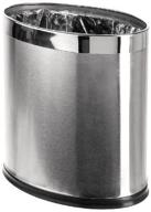 🗑️ stylish and space-saving: brelso 'invisi-overlap' open top stainless steel trash can for small office or home décor logo