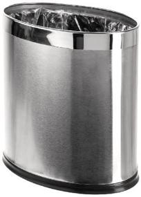 img 2 attached to 🗑️ Stylish and Space-Saving: Brelso 'Invisi-Overlap' Open Top Stainless Steel Trash Can for Small Office or Home Décor