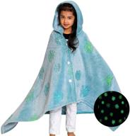 🌟 glow-in-the-dark wearable hoodie blanket: super soft, lightweight, and green - perfect for kids! logo