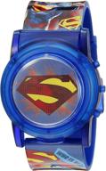 🕒 dc comics boys' blue casual watch: analog-quartz plastic strap, model sup6000sr logo