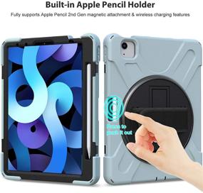 img 2 attached to ProCase iPad Air 4 Rugged Case 10.9 Inch 2020 - Heavy Duty Shockproof Rotating Kickstand Protective Cover for iPad Air 4th Gen - SkyBlue