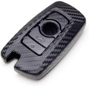 img 4 attached to TANGSEN 3D Twill Weave Carbon Fiber Key Fob Case for BMW 1-7 Series GT3 GT5 M5 M6 X3 X4 - Stylishly Protect and Personalize Your Keyless Entry Remote