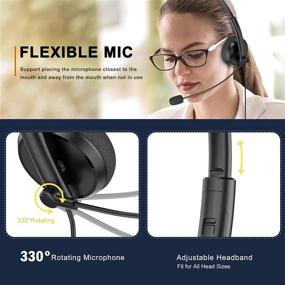 img 3 attached to 🎧 USB Headset/3.5mm Computer Headset with Noise Cancelling Microphone: Ideal for Laptop, PC, Cell Phone - Professional Business PC Headset for Skype, Webinar, Call Center Integration.