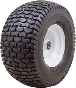 img 4 attached to 🚜 Marathon 30226 3-inch Hub, 3/4-inch Bushings 13x6.50-6-inch Flat Free Black Lawnmower Tire on Wheel