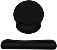 💻 keyboard wrist rest pad mouse pad - memory foam, comfortable typing & wrist pain relief, anti-slip rubber base (black) logo