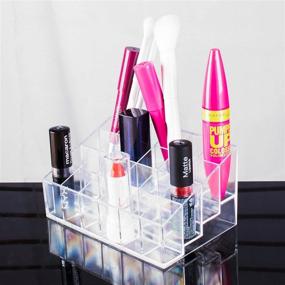 img 2 attached to 💄 Clear Transparent Makeup Organizer Rack: Ideal for Lipstick, Brushes, Bottles, and More – Display and Store Your Cosmetics