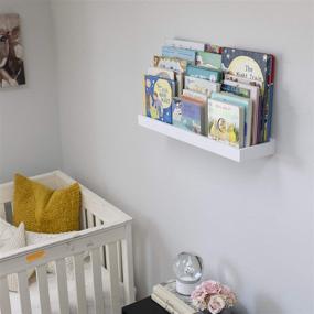 img 3 attached to 📚 Wallniture Philly White Wall Shelf: Stylish Kids Room Decor with Floating Book Shelf and Toy Storage Organizer, 23.75