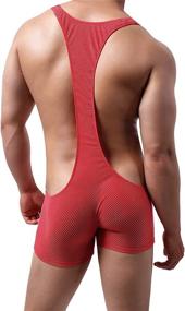 img 1 attached to 👨 YUFEIDA Men's Breathable Wrestling Leotard: Athletic Support with Stretchy Base Layers and Boxer Singlet Design