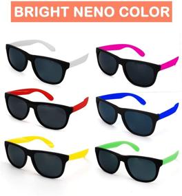 img 3 attached to Nasidear 36 Pack 18 Colors Neon Sunglasses Party Favors for Pool Party, Beach Party, Christmas Celebration, Thanksgiving, Carnival, Graduation Party, Classroom Prize, Summer Party, Birthday Party - 80's Style Sunglasses for Girls, Boys, Teens, and Adults