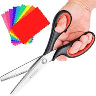 ✂️ professional pinking shears scissors for fabric, crafts, and dressmaking - zig zag decorative edge, serrated cutting blade | ideal for fabric, leather, paper crafts logo