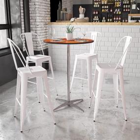 img 4 attached to 🍸 Stylish Flash Furniture 30'' Round Wood Cocktail Table with 30'' and 42'' Columns - Enhance Your Gathering Space