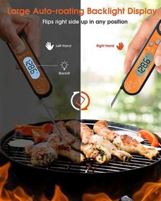 img 2 attached to 🌡️ Marsno Instant Read Meat Thermometer - Ambidextrous Backlit, Calibration, Foldable Probe, Waterproof Digital Food Thermometer for Kitchen, BBQ, Grill, Smoker, Oil Fry, Candy