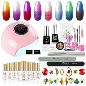 img 4 attached to 8Pcs Mood Changing Gel Nail Polish Set with UV Light Starter Kit - Color Changing Gel Nail Polish Kit 24W UV LED Nail Lamp Gel Top Base Coat Manicure Tools Decorations - Perfect Gift Set for Home DIY Nail Salon By Coscelia