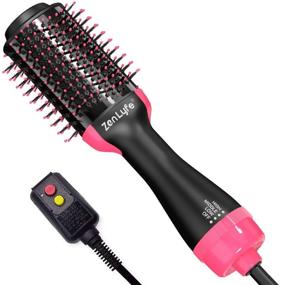 img 4 attached to 💁 4-in-1 Hot Air Brush with Negative Ionic Technology for Professional Hair Styling, Straightening, and Curling - Perfect Hair Dryer Brush for Women