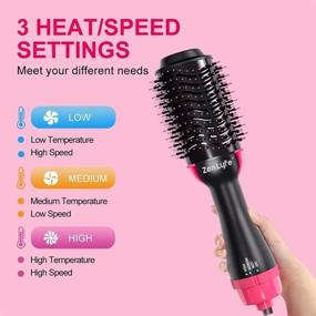 img 1 attached to 💁 4-in-1 Hot Air Brush with Negative Ionic Technology for Professional Hair Styling, Straightening, and Curling - Perfect Hair Dryer Brush for Women