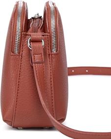 img 3 attached to DAVIDJONES 3-Zip Compartments Crossbody Bag - Faux Leather Travel Purse for Women, Small Size & Functional Shoulder Handbag