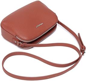 img 2 attached to DAVIDJONES 3-Zip Compartments Crossbody Bag - Faux Leather Travel Purse for Women, Small Size & Functional Shoulder Handbag