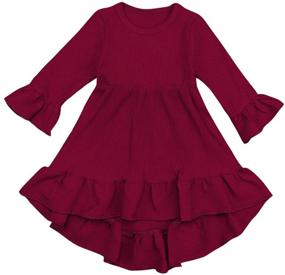 img 4 attached to Stylish Sleeve Ruffle Girls' Clothing: Bilison Toddler Dresses for Fashionable Tots