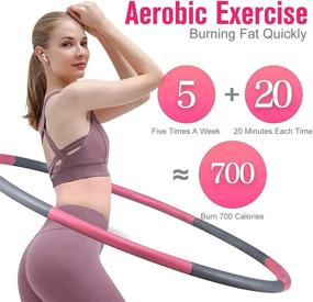 img 3 attached to Ultimate Weighted Exercise Hoop with Sweat Waist Trimmer Belt: Advanced Fitness Tool for Weight Loss, Massage Wave, Detachable 8 Section Stainless Steel Core, Adjustable Weight