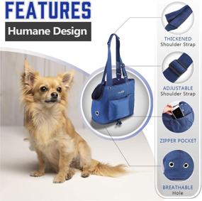 img 3 attached to 🐾 Uhomely Pet Carrier: Collapsible Cat Sling Bag with Safety Tether - Portable and Adjustable for Small Puppies, Cats, Pigs, and Rabbits