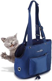 img 4 attached to 🐾 Uhomely Pet Carrier: Collapsible Cat Sling Bag with Safety Tether - Portable and Adjustable for Small Puppies, Cats, Pigs, and Rabbits