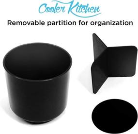 img 2 attached to 🔪 Premium Black Rotating Utensil Holder Caddy with Wide Capacity, No-Tip Weighted Base, and Sturdy Design - Rust Proof, Dishwasher Safe, Removable Divider - by Cooler Kitchen