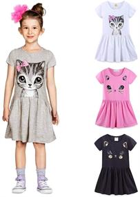 img 3 attached to 👗 Mud Kingdom Little Dresses Sleeve Girls' Clothing: Charming Styles for Your Little Fashionistas