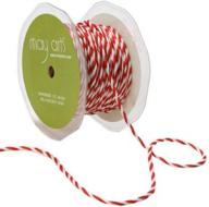 red and white twisted rope ribbon - may arts, 1/4-inch width logo