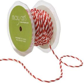 img 1 attached to Red and White Twisted Rope Ribbon - May Arts, 1/4-Inch Width