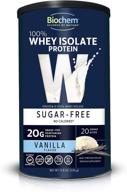 🥛 biochem 100% whey isolate protein - 11.8 oz - sugar free vanilla - high in vegetarian protein - keto-friendly - enriched with amino acids - delicious taste - rapid digestion logo