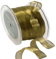 🌿 shimmering beauty: may arts 3/8-inch wide olive iridescent metallic ribbon logo