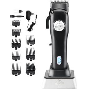 img 4 attached to 💇 Alixane Men's Cordless Hair Clipper Trimmer Kit - Professional Rechargeable Hair Cutting Set with Charging Stand, 8 Guided Combs, for Home and Barbershop Grooming
