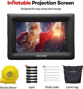 img 2 attached to 🎥 Надувной проекторный экран длиной 20 футов – портативный 16:9 4K HD экран для просмотра кино на открытом воздухе и во дворе с вентилятором для накачки, сумкой для переноски – экран домашнего кинотеатра.