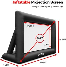 img 3 attached to 🎥 Надувной проекторный экран длиной 20 футов – портативный 16:9 4K HD экран для просмотра кино на открытом воздухе и во дворе с вентилятором для накачки, сумкой для переноски – экран домашнего кинотеатра.