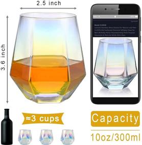 img 1 attached to 🍷 Stylish Stemless Diamond Wine Glasses, Perfect for Men and Women - XJJDCB Old Fashioned Whiskey Glass, Ideal for Bars, Holiday Parties, Birthdays, and Christmas - Versatile Colorful Glassware for Red and White Wine Cups