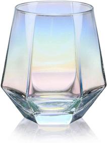 img 4 attached to 🍷 Stylish Stemless Diamond Wine Glasses, Perfect for Men and Women - XJJDCB Old Fashioned Whiskey Glass, Ideal for Bars, Holiday Parties, Birthdays, and Christmas - Versatile Colorful Glassware for Red and White Wine Cups