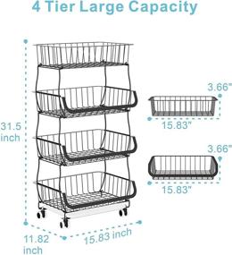 img 1 attached to GSlife Stackable Rolling Kitchen Counter