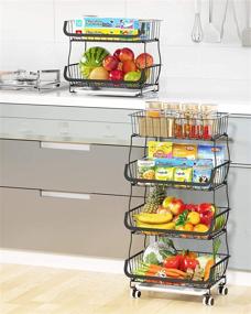 img 2 attached to GSlife Stackable Rolling Kitchen Counter