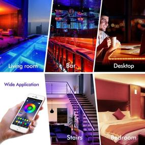 img 3 attached to 🌈 EACHPAI 82ft/25m Smart LED Strip Lights: Sync with Music, Color Changing RGB Light Strip with Bluetooth Control – Perfect for Bedroom, Home Decoration, Party, Festival